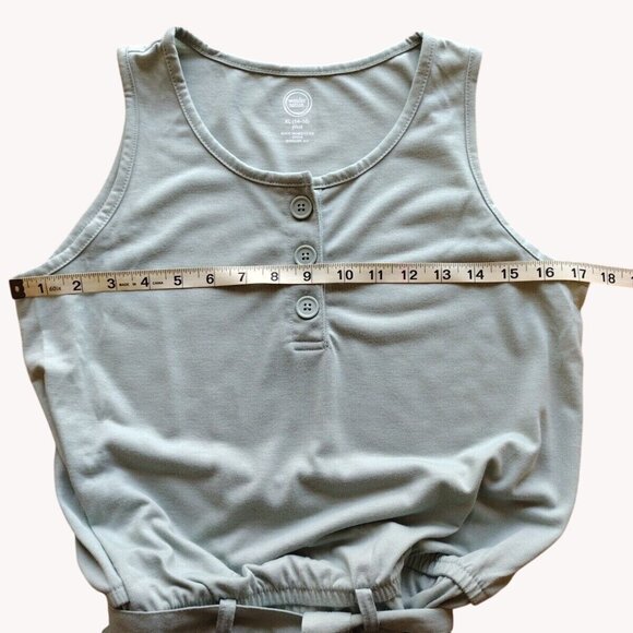 Wonder Nation Romper Girls 14 Sage Waist Tie Sleeveless Summer School - Picture 4 of 11